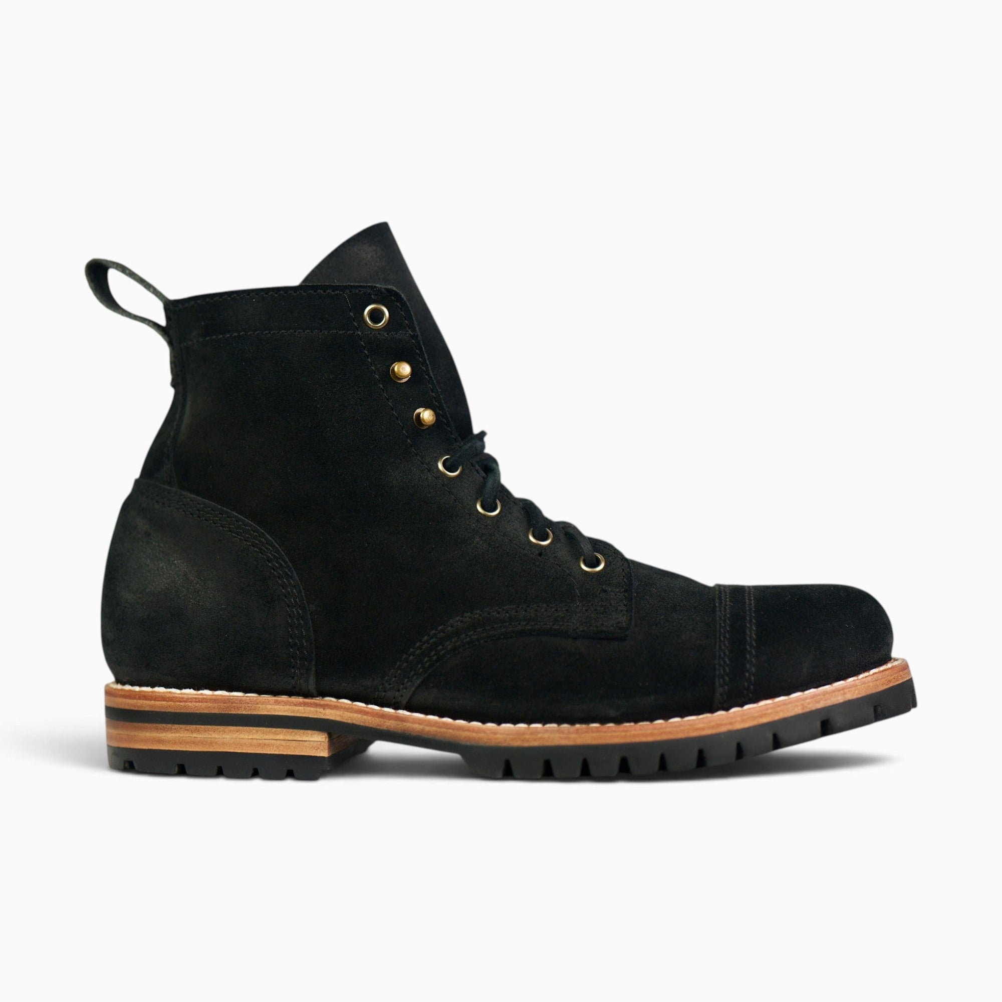 BLACK NUBUCK CAP TOE