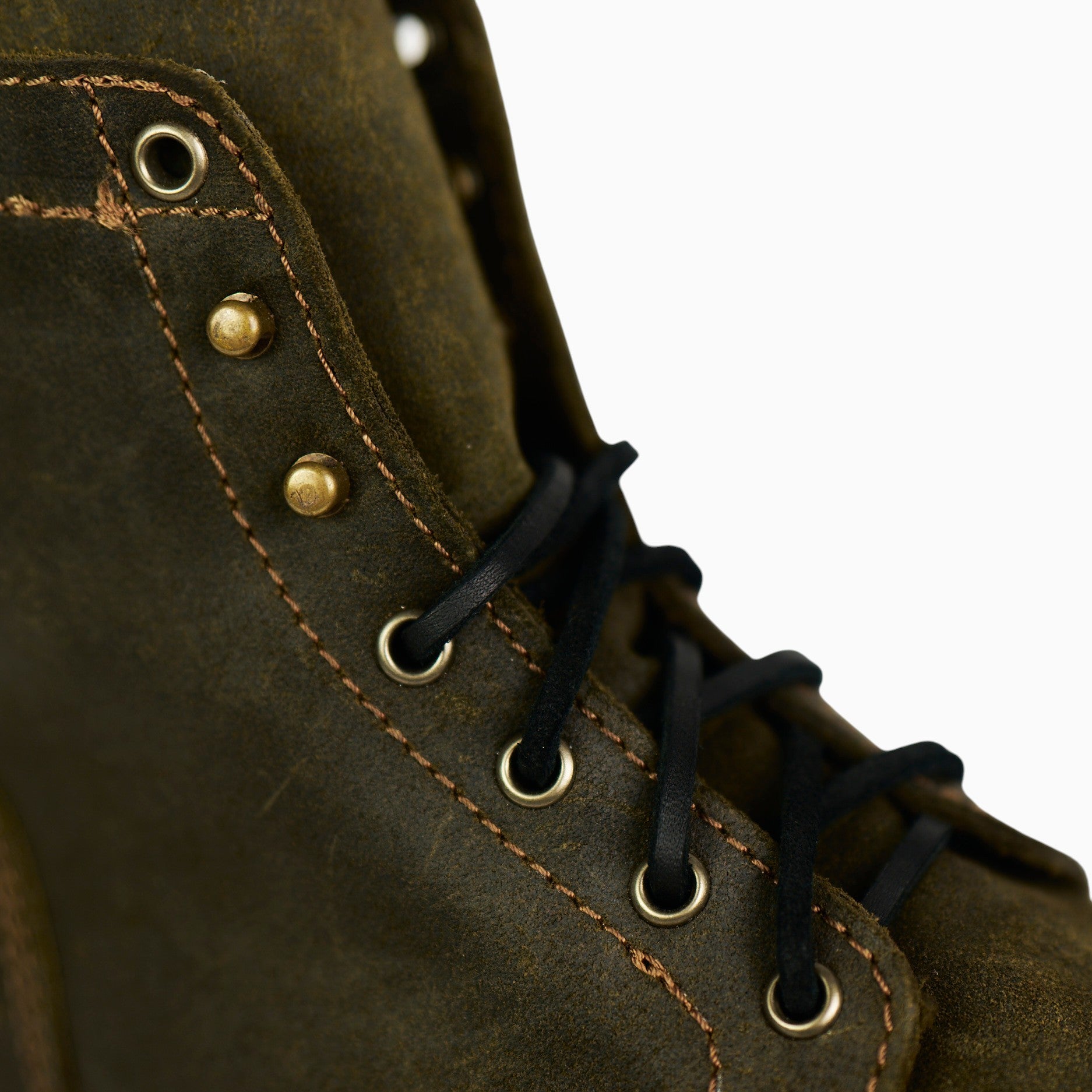 DARK OLIVE WAXED ROUGHOUT CAP TOE