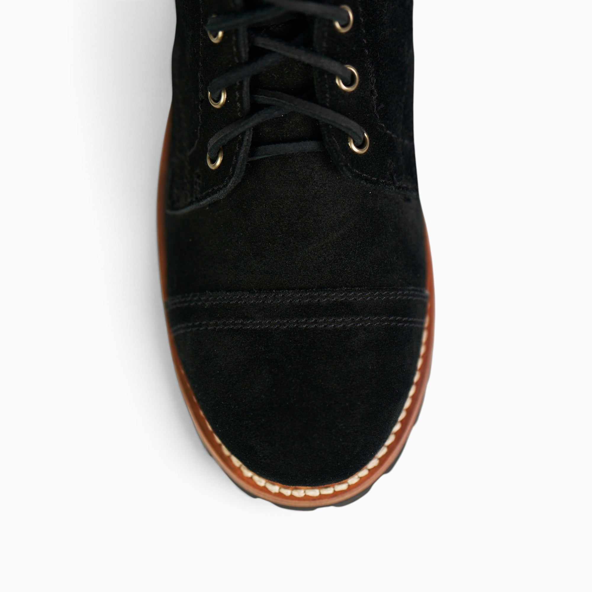 Black Nubuck cap toe - Black Rubber Heel Lug Outsole